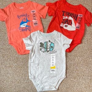 3 - NWT Oshkosh & Jumping Beans 6 month onesies